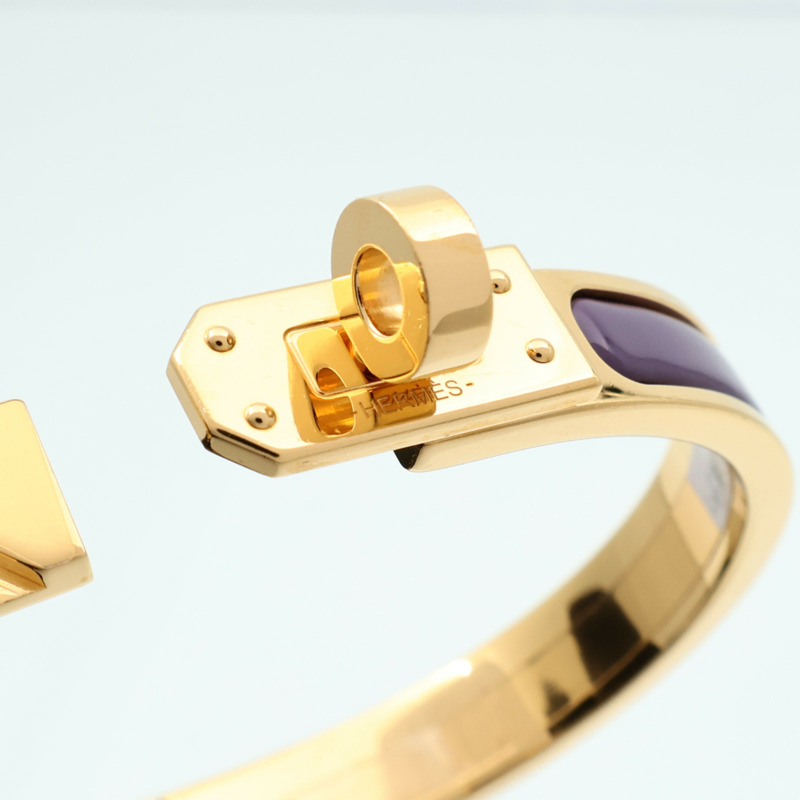 HERMES 金屬/琺瑯Mini Clic Kelly手鐲-9