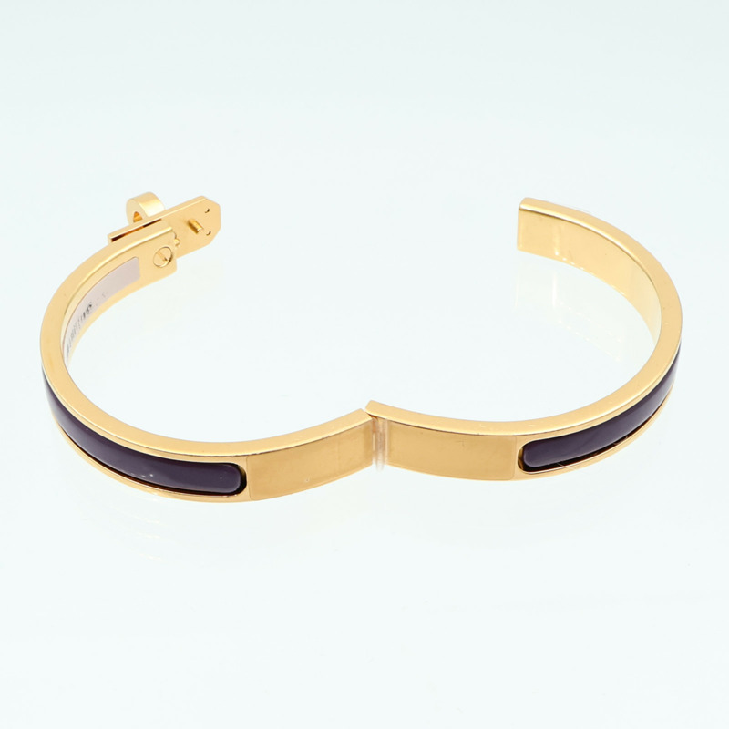 HERMES 金屬/琺瑯Mini Clic Kelly手鐲-10
