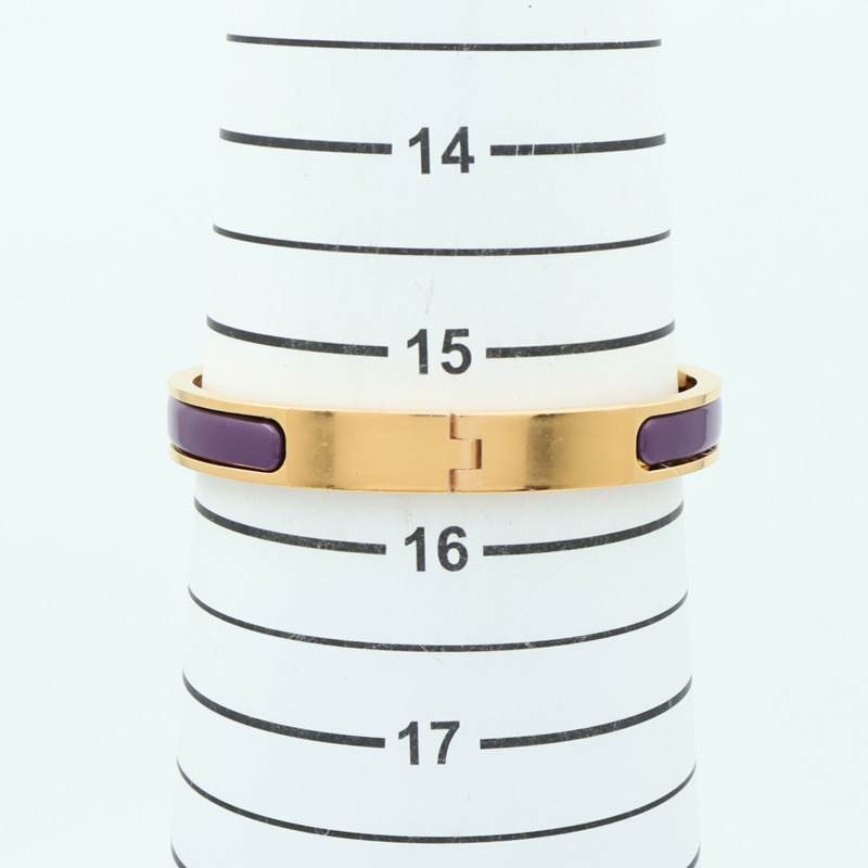 HERMES 金屬/琺瑯Mini Clic Kelly手鐲-11