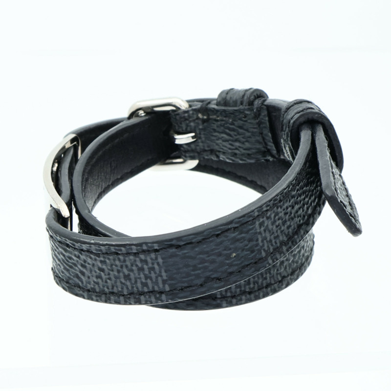 LOUIS VUITTON Damier Graphite Sign It Bracelet銀扣手鏈-3
