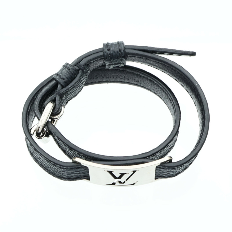 LOUIS VUITTON Damier Graphite Sign It Bracelet銀扣手鏈-4