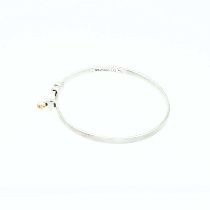 TIFFANY&CO 18K黃金/925純銀Hook And Eye Bracelet手鐲-3