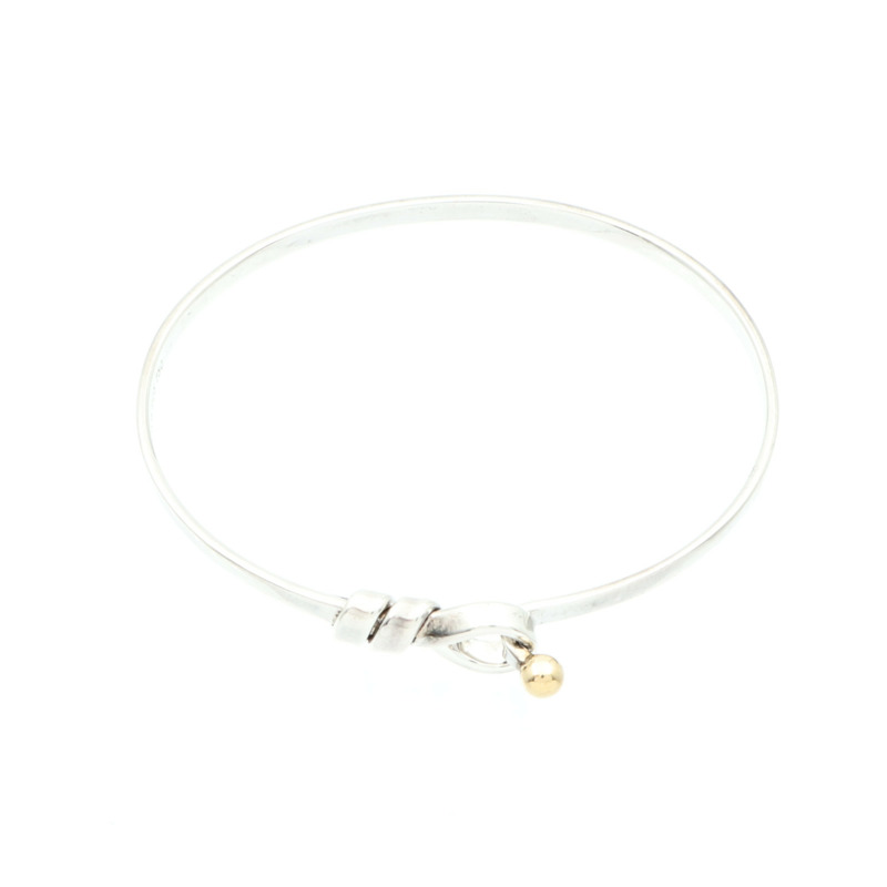 TIFFANY&CO 18K黃金/925純銀Hook And Eye Bracelet手鐲-4