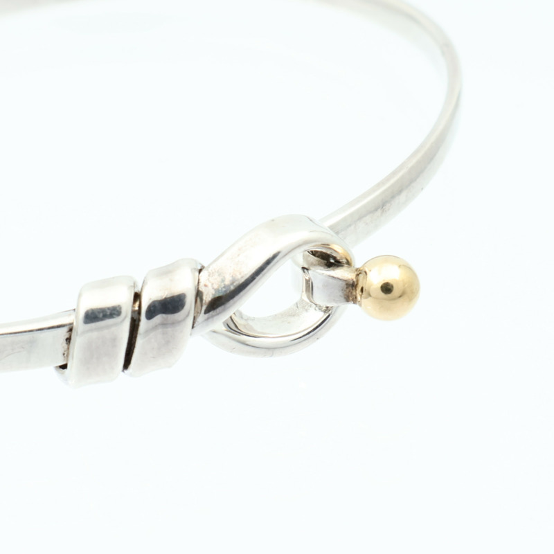 TIFFANY&CO 18K黃金/925純銀Hook And Eye Bracelet手鐲-5