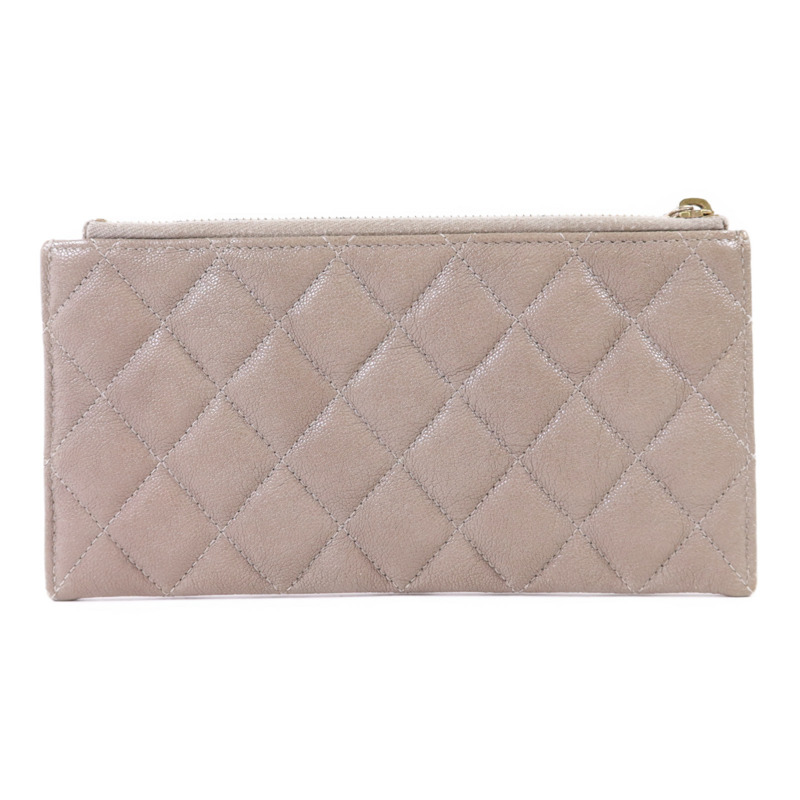 CHANEL 牛皮皮革Boy Long Wallet金扣長錢包-1