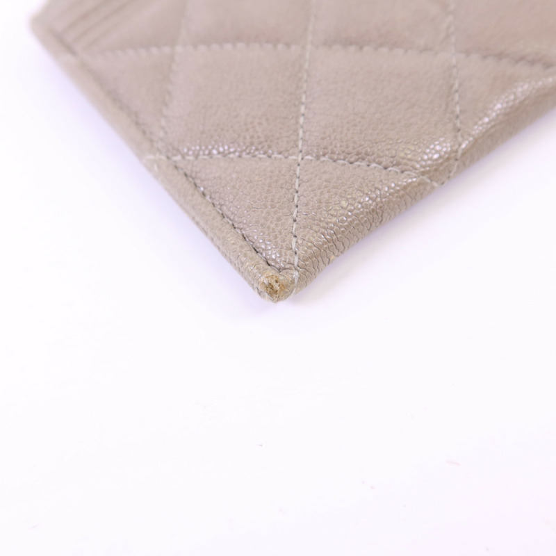 CHANEL 牛皮皮革Boy Long Wallet金扣長錢包-11