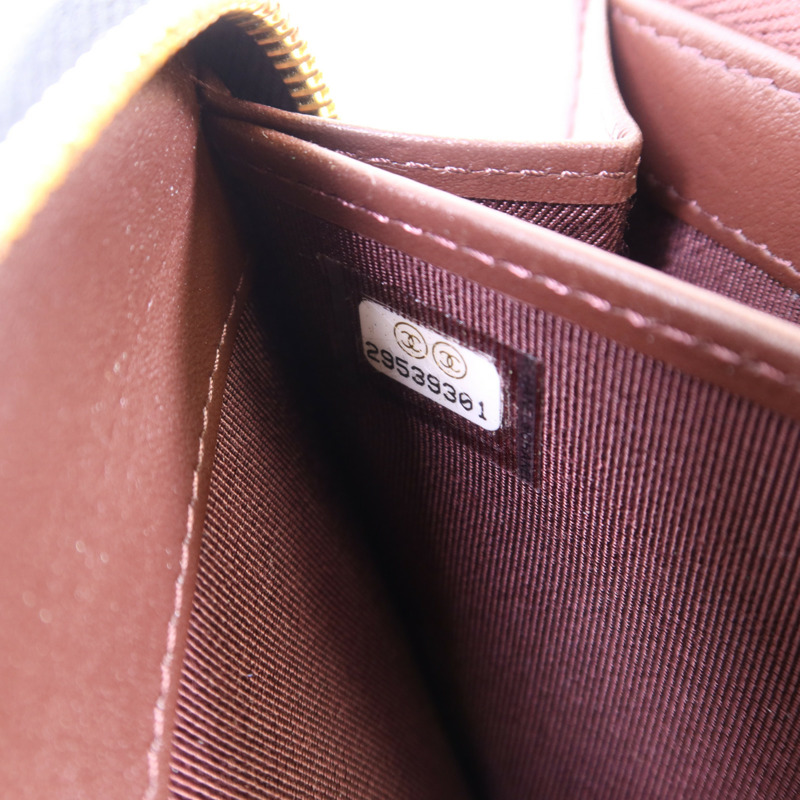 CHANEL 牛皮皮革Zipper Long Wallet金扣長錢包-7