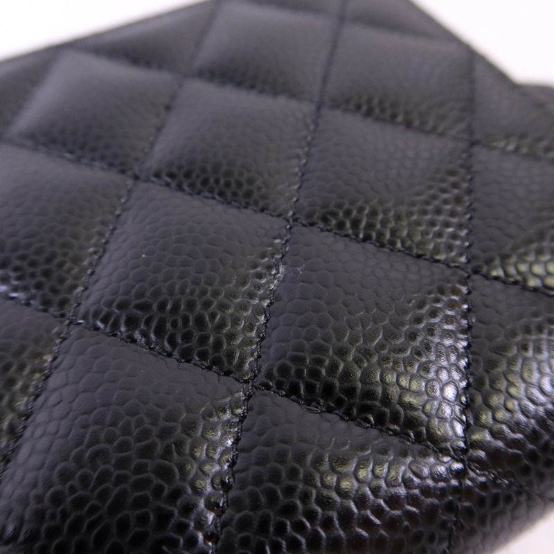 CHANEL 牛皮皮革Zipper Long Wallet金扣長錢包-15