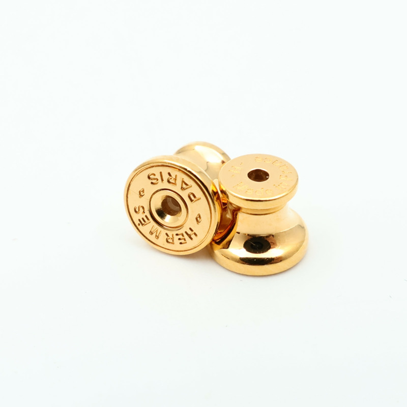 HERMES 金屬/Box Calf皮革Olympe Earrings耳環Noir-6