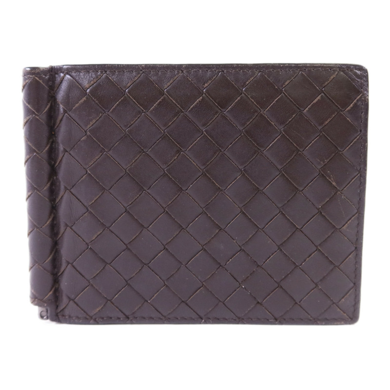 BOTTEGA VENETA 羊皮皮革Bifold Money Clip Wallet錢包-0