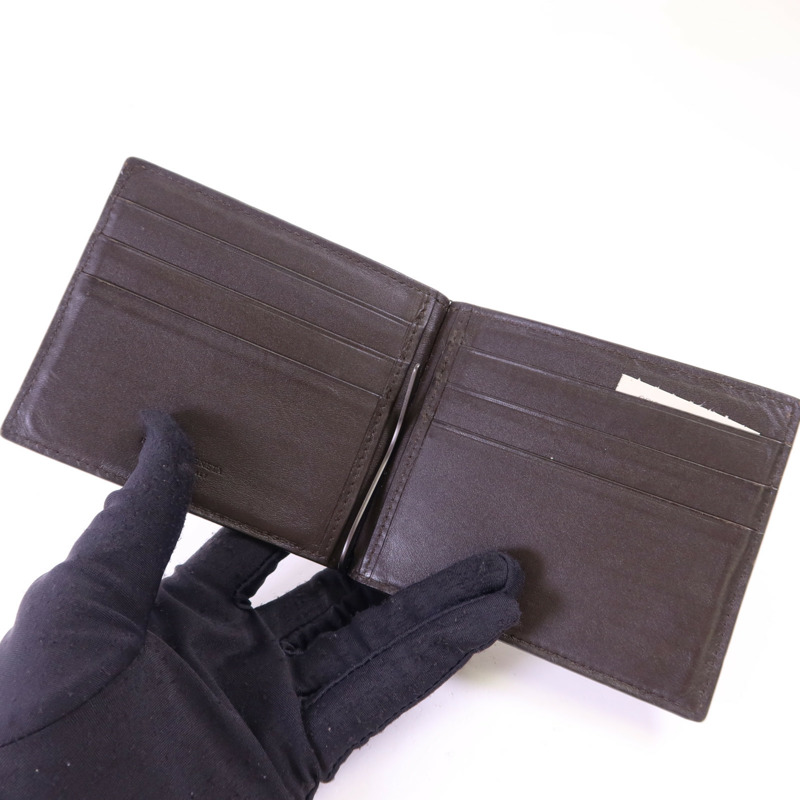 BOTTEGA VENETA 羊皮皮革Bifold Money Clip Wallet錢包-4