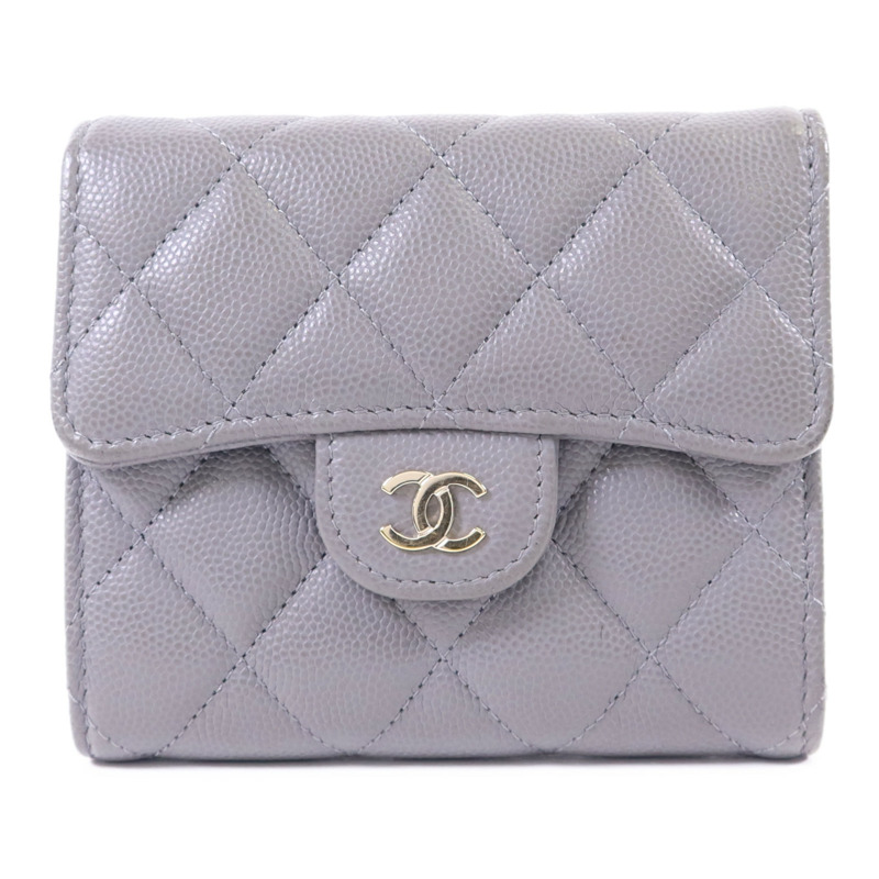 CHANEL 牛皮皮革Fold Wallet金扣錢包-0