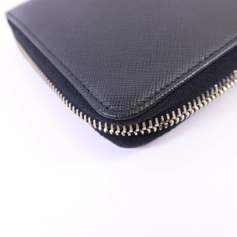 PRADA 牛皮皮革Long Zip Wallet銀扣長錢包-12