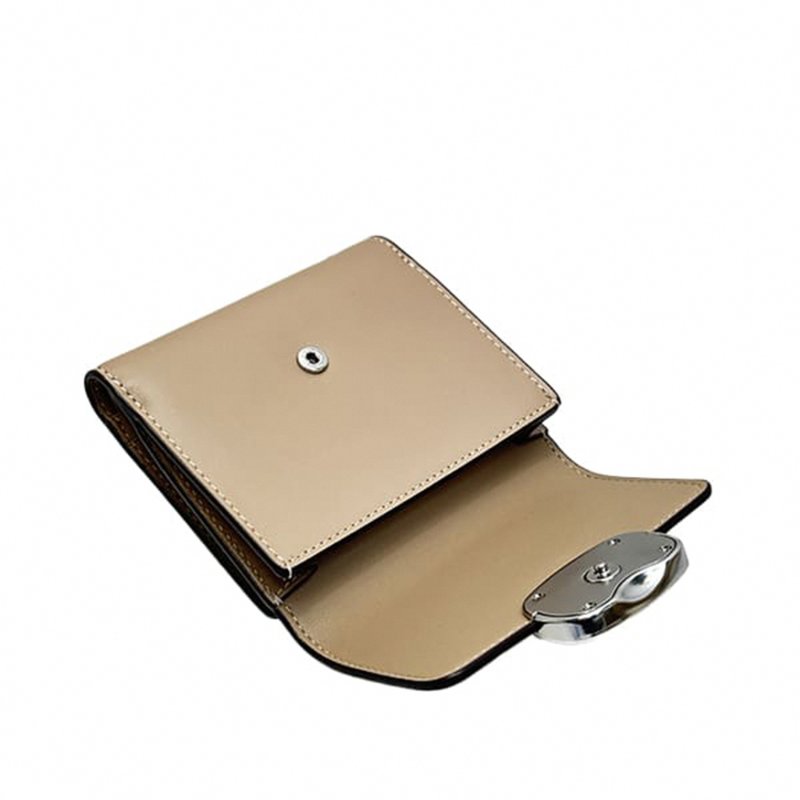 【COACH】馬車LOGO拼接皮革短夾-奶茶-2