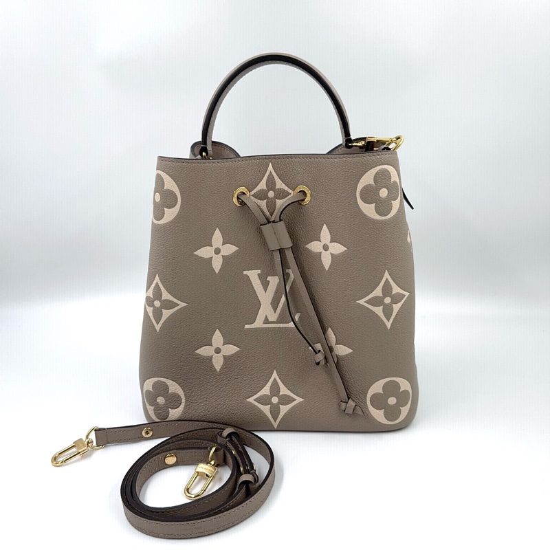 LV斑鳩灰牛皮NeonoeMM抽繩水桶包M45555（無內袋）-3