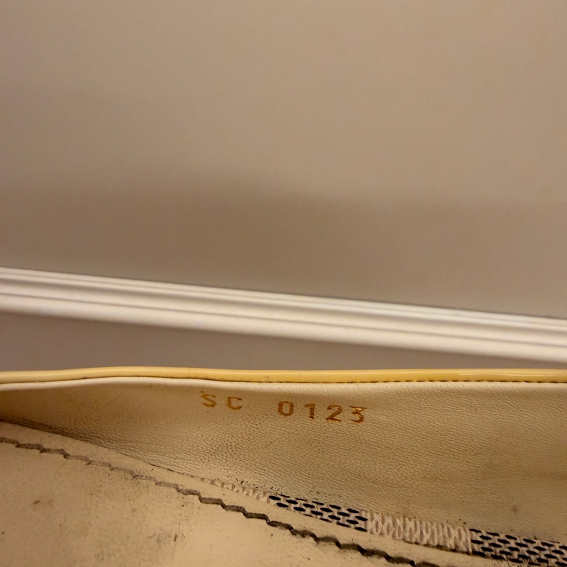LV Louis Vuitton 黃色漆皮芭蕾平底鞋 EU39.5｜棋盤格蝴蝶結｜義大利製｜二手正品-10