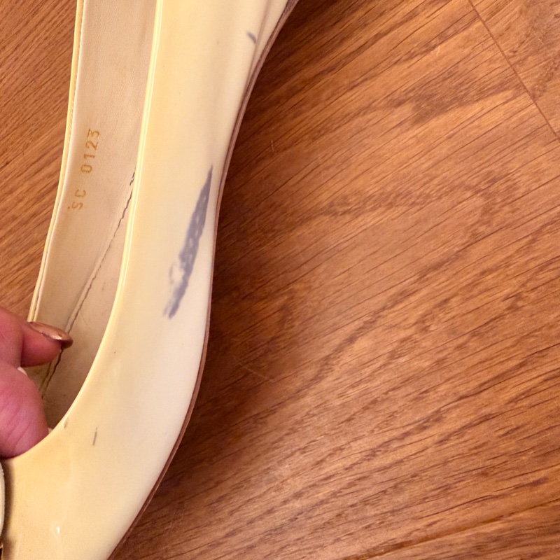 LV Louis Vuitton 黃色漆皮芭蕾平底鞋 EU39.5｜棋盤格蝴蝶結｜義大利製｜二手正品-13