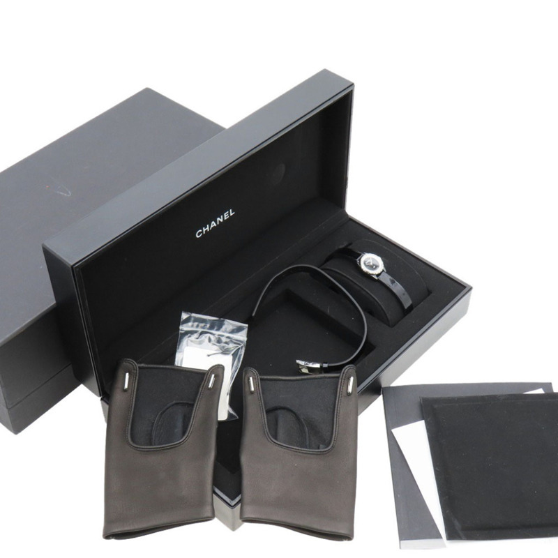 香奈兒 J12 鑲鑽錶圈配手套，限量版 H4663 石英腕錶，陶瓷、鑽石、漆皮、不鏽鋼錶殼、黑色錶盤，0199CHANEL 女士腕錶-1