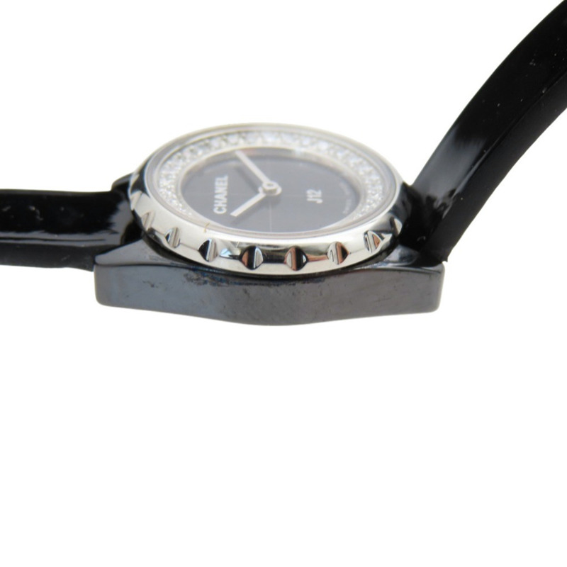 香奈兒 J12 鑲鑽錶圈配手套，限量版 H4663 石英腕錶，陶瓷、鑽石、漆皮、不鏽鋼錶殼、黑色錶盤，0199CHANEL 女士腕錶-6