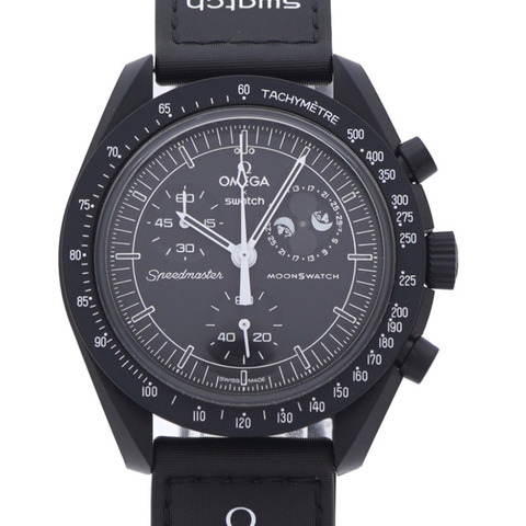 近全新歐米茄 x Swatch 史努比登月任務系列超霸石英腕錶，黑色錶盤，1303OMEGA