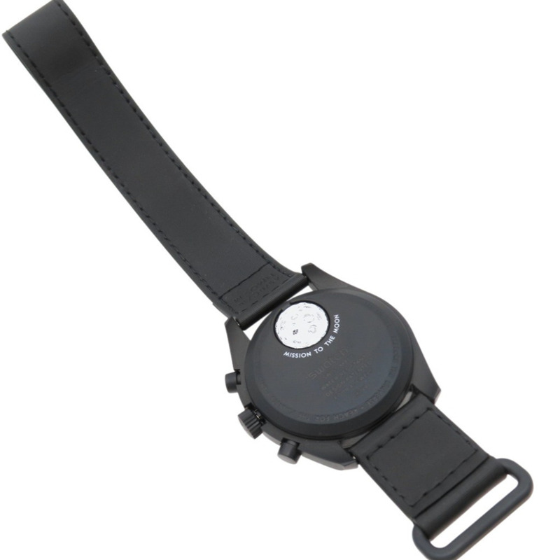 近全新歐米茄 x Swatch 史努比登月任務系列超霸石英腕錶，黑色錶盤，1303OMEGA-7