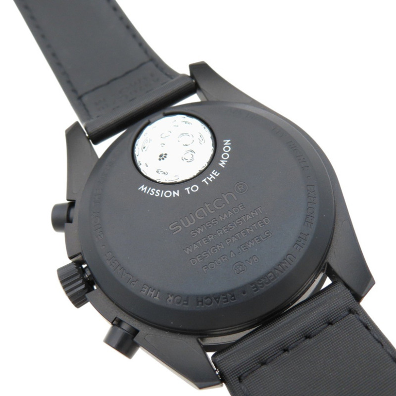 近全新歐米茄 x Swatch 史努比登月任務系列超霸石英腕錶，黑色錶盤，1303OMEGA-8