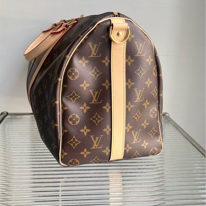 🔥新到：99🆕 25年全原 LV / 路易威登老花金扣keepall45旅行包 機場包，尺寸：45 x 27x 20CM🉐-2