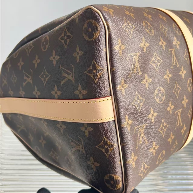 🔥新到：99🆕 25年全原 LV / 路易威登老花金扣keepall45旅行包 機場包，尺寸：45 x 27x 20CM🉐-4