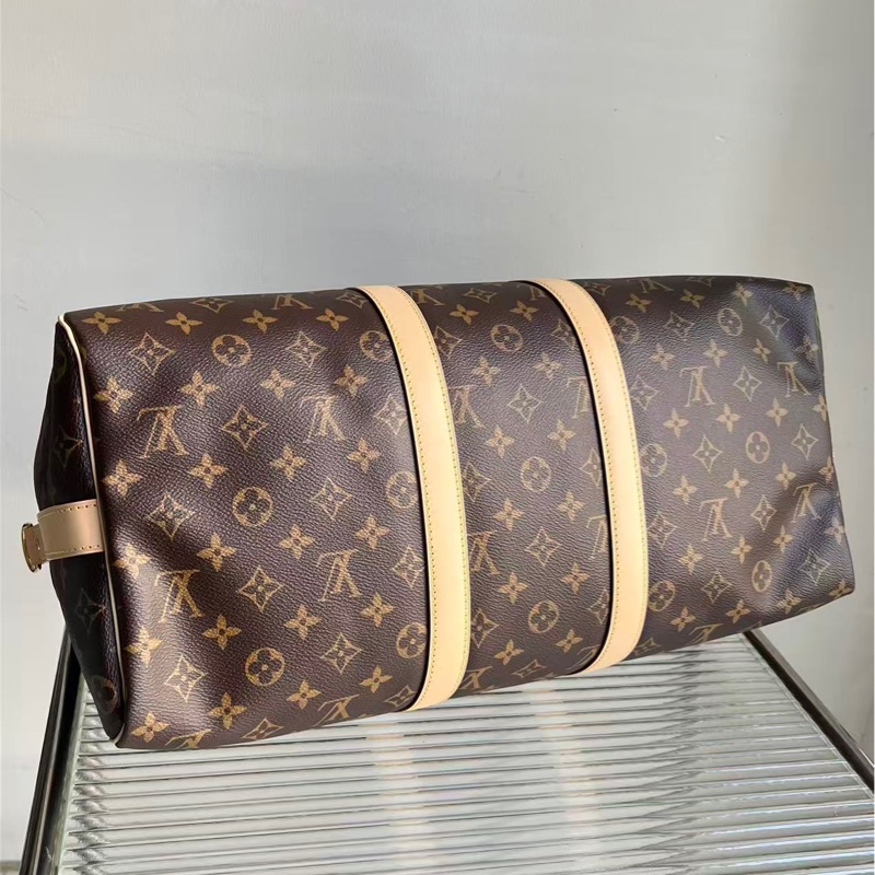 🔥新到：99🆕 25年全原 LV / 路易威登老花金扣keepall45旅行包 機場包，尺寸：45 x 27x 20CM🉐-6