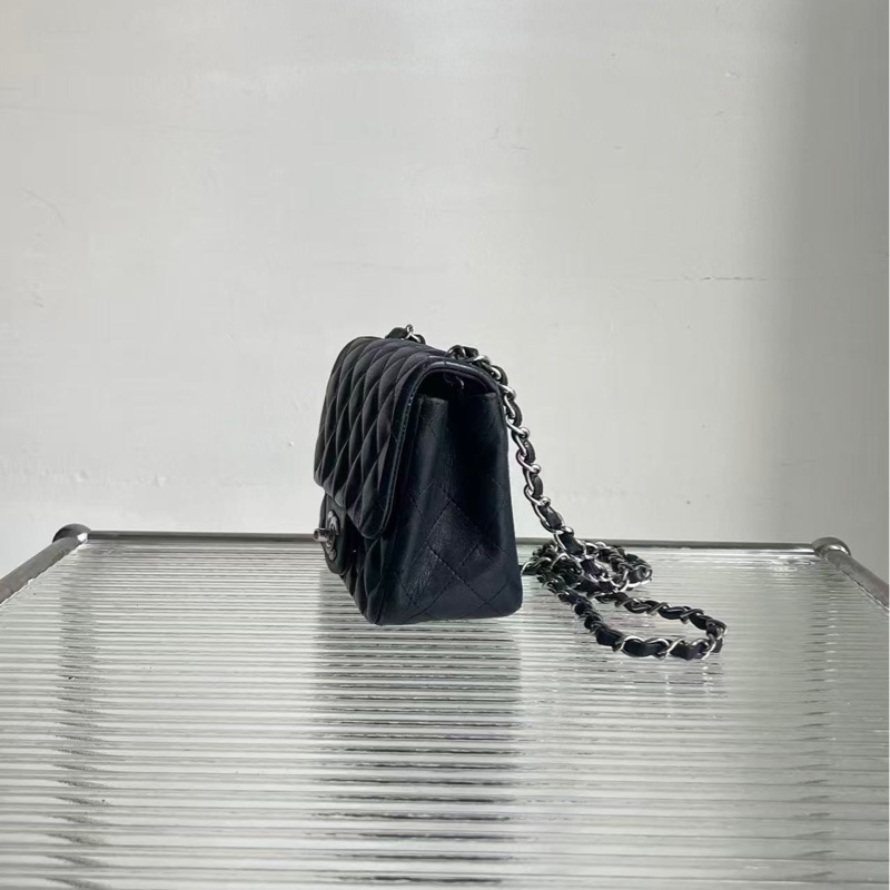 🔥新到：11開 97🆕 Chanel / 香奈兒 黑銀菱格CF方胖子鏈條包，尺寸：17×13.5cm 好價🉐-2