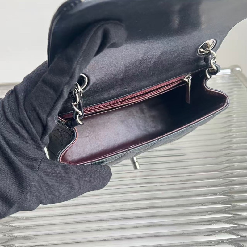 🔥新到：11開 98🆕 Chanel / 香奈兒 黑銀菱格CF方胖子鏈條包，尺寸：17×13.5cm 好價🉐-7