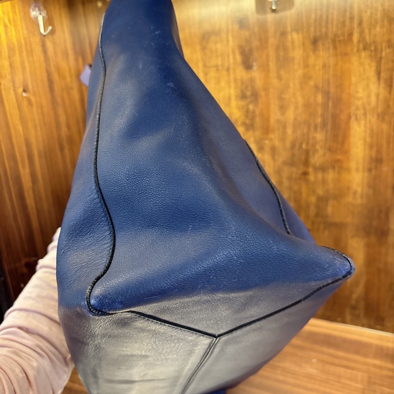 Loewe Navy Leather Tote Bag-3