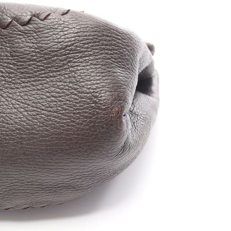 BOTTEGA VENETA Hobo 單肩編織手提包，棕色皮革，二手女款-5