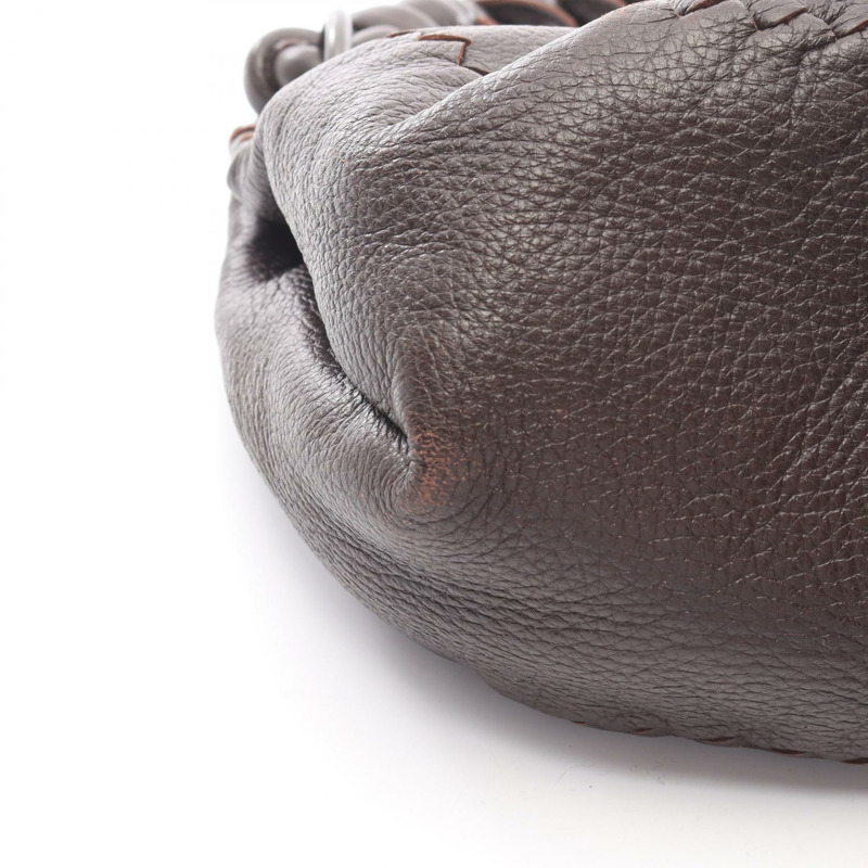 BOTTEGA VENETA Hobo 單肩編織手提包，棕色皮革，二手女款-6