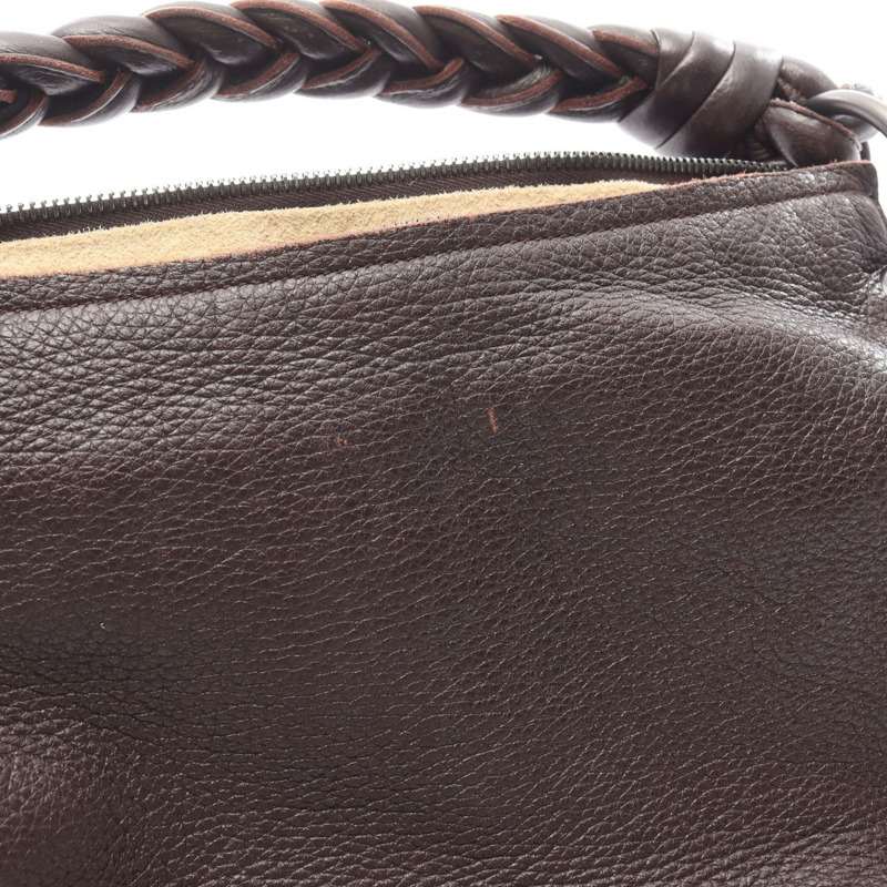 BOTTEGA VENETA Hobo 單肩編織手提包，棕色皮革，二手女款-7
