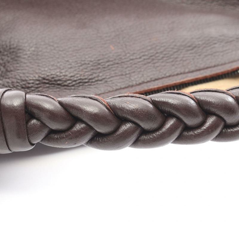 BOTTEGA VENETA Hobo 單肩編織手提包，棕色皮革，二手女款-12