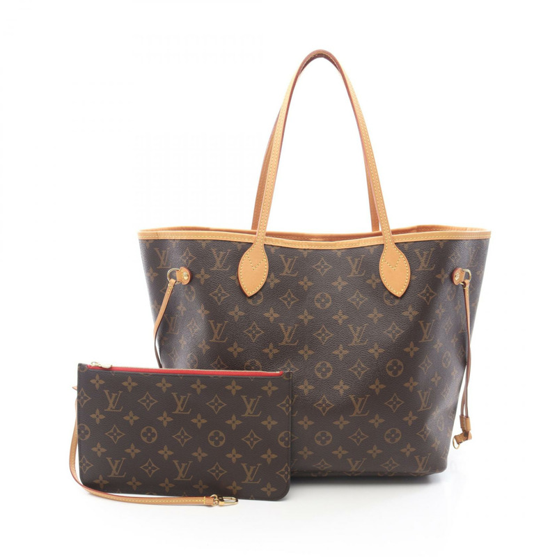 路易威登 Neverfull MM 手提包 M41177 Monogram 帆布皮革 Cerise 二手-0