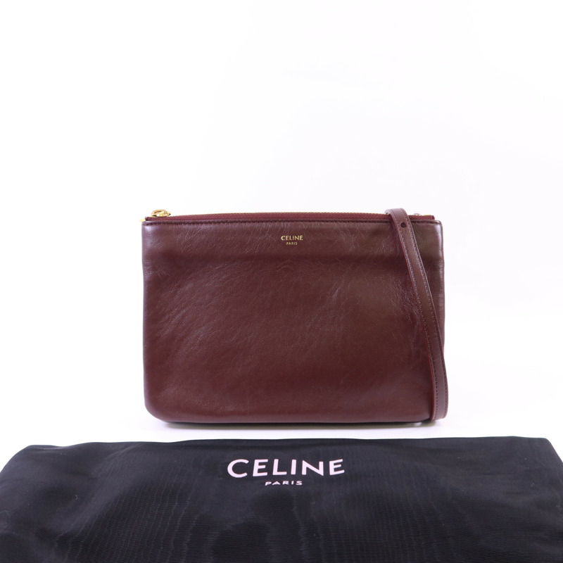 CELINE 牛皮皮革Trio Bag金扣肩背袋-19