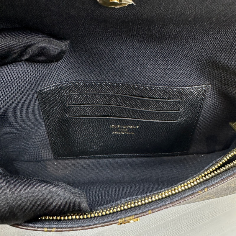 路易威登/Louis Vuitton WOC IVY 棕色拼色老花單肩斜背包 鏈條皮革雙肩帶23x5x12cm-7