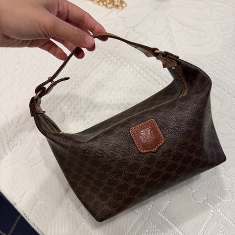 Celine Macadam 棕色 老花飯盒 中古 飯盒包 Vintage