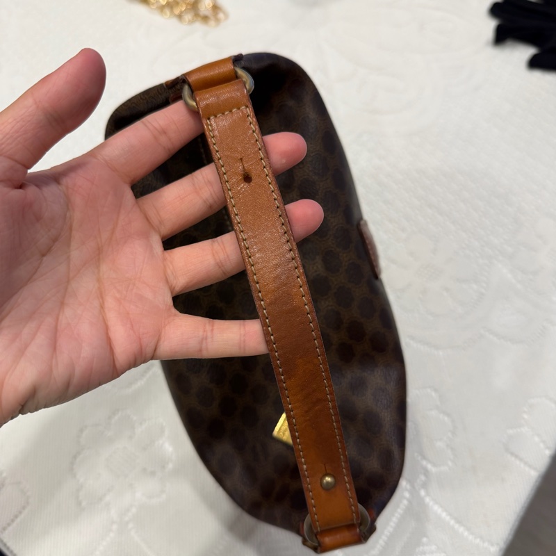 Celine Macadam 棕色 老花飯盒 中古 飯盒包 Vintage-2