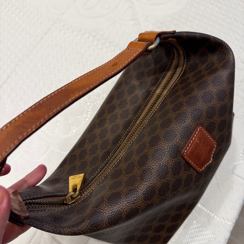 Celine Macadam 棕色 老花飯盒 中古 飯盒包 Vintage-4