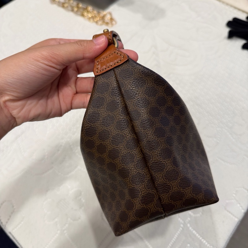 Celine Macadam 棕色 老花飯盒 中古 飯盒包 Vintage-5