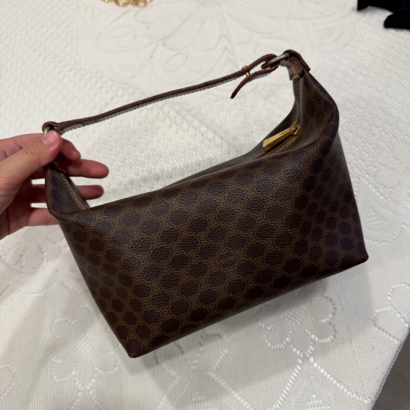 Celine Macadam 棕色 老花飯盒 中古 飯盒包 Vintage-6
