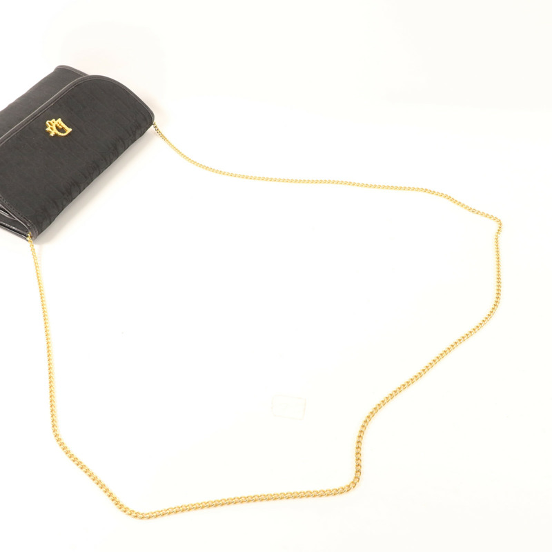 Dior 帆布Vintage Chain Shoulder金扣鏈帶肩背袋包-4