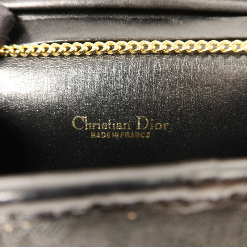 Dior 帆布Vintage Chain Shoulder金扣鏈帶肩背袋包-6