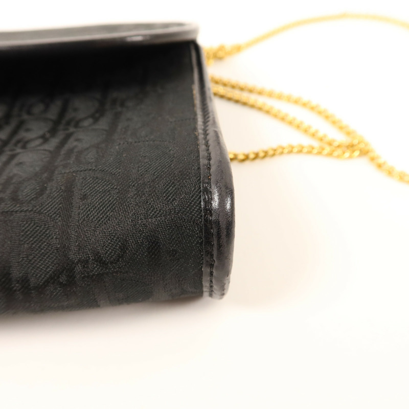 Dior 帆布Vintage Chain Shoulder金扣鏈帶肩背袋包-14