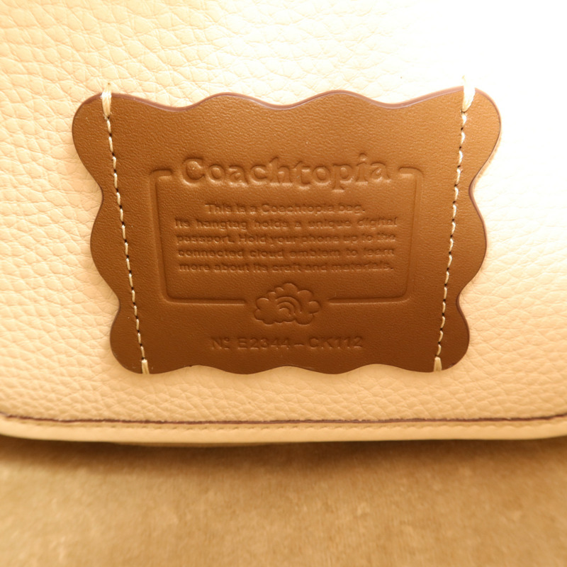 COACH 牛皮皮革Hang Bag銀扣手挽袋-8