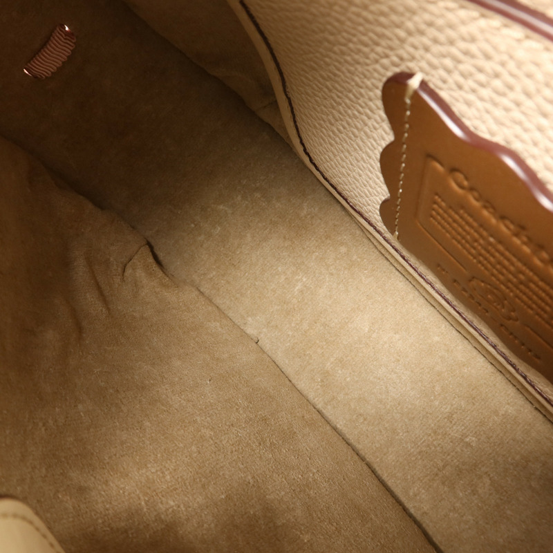 COACH 牛皮皮革Hang Bag銀扣手挽袋-16