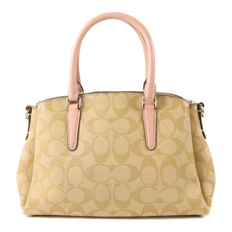 COACH 牛皮皮革Shoulder Bag銀扣手挽肩背兩用袋-1